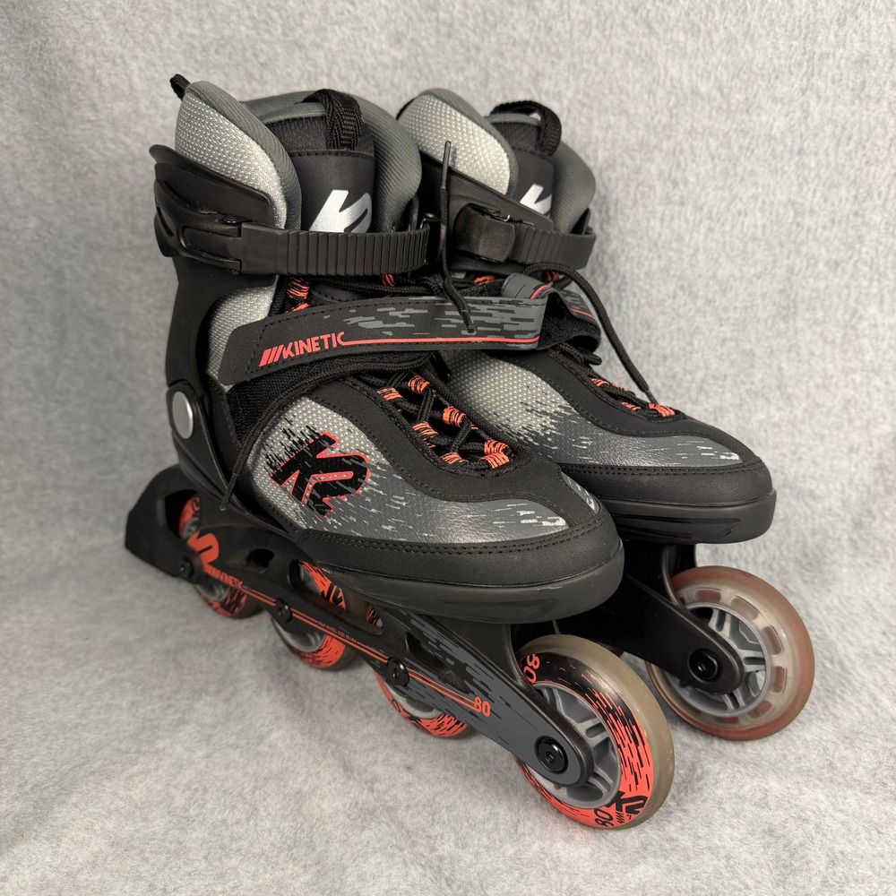 K2 Kinetic 80 W Inline Skates Women 7.5 Black Silver Red Recreational Skates